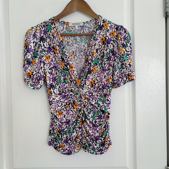 Morgan de Toi Blouse Floral Twist Front - Picture 1 of 5